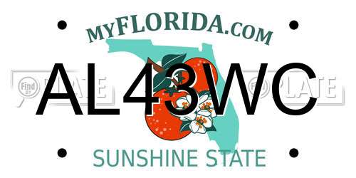 AL43WC Florida License Plate