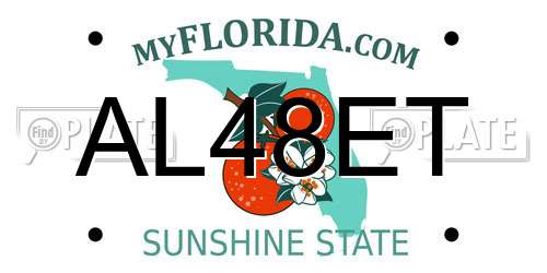 AL48ET Florida License Plate