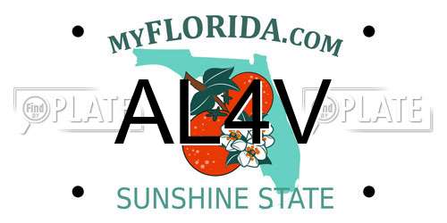 AL4V Florida License Plate