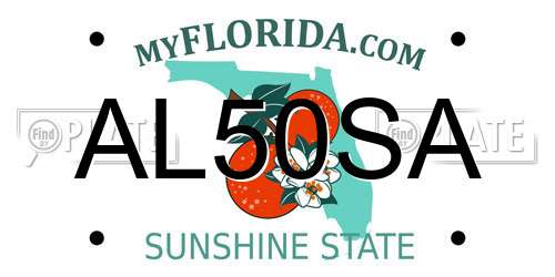AL50SA Florida License Plate