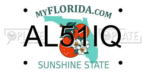 AL51IQ Florida License Plate