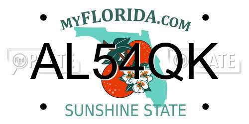 AL54QK Florida License Plate