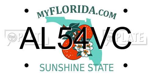 AL54VC Florida License Plate