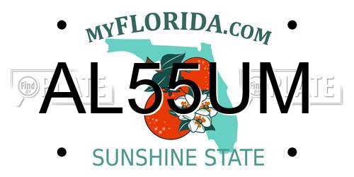 AL55UM Florida License Plate