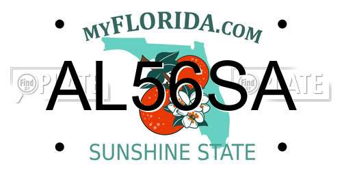 AL56SA Florida License Plate