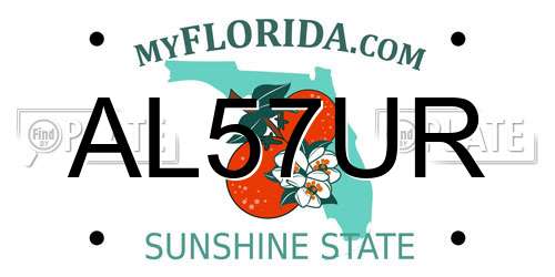 AL57UR Florida License Plate