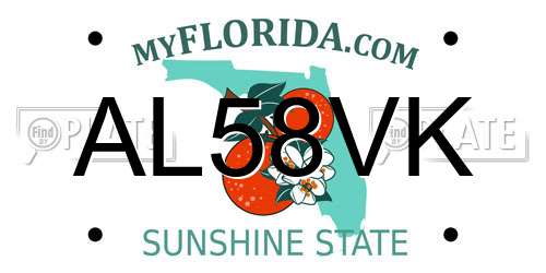 AL58VK Florida License Plate