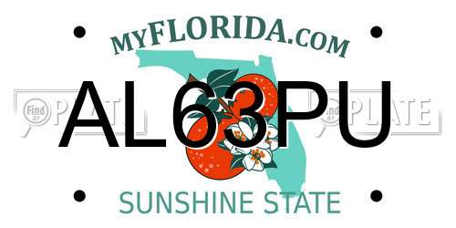 AL63PU Florida License Plate
