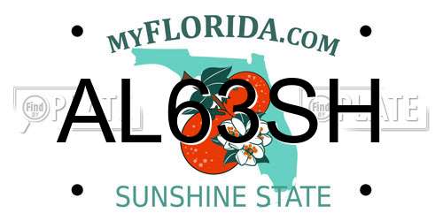 AL63SH Florida License Plate