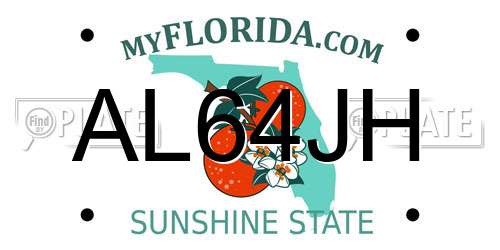 AL64JH Florida License Plate