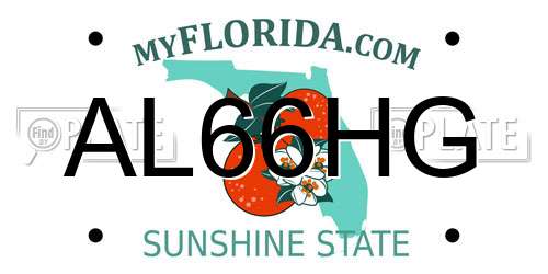 AL66HG Florida License Plate