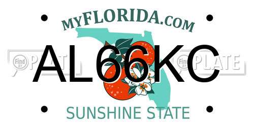 AL66KC Florida License Plate