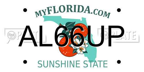 AL66UP Florida License Plate