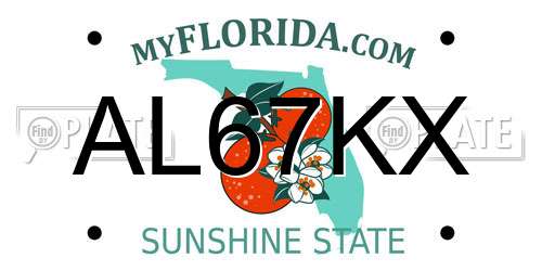 AL67KX Florida License Plate