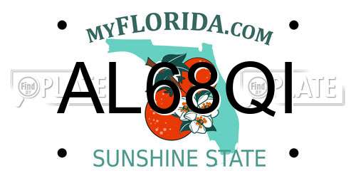 AL68QI Florida License Plate