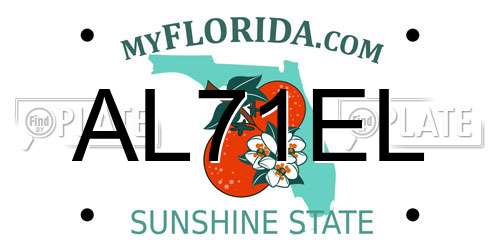 AL71EL Florida License Plate