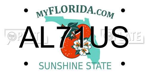 AL71US Florida License Plate