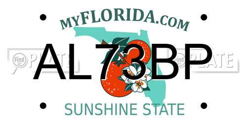 AL73BP Florida License Plate