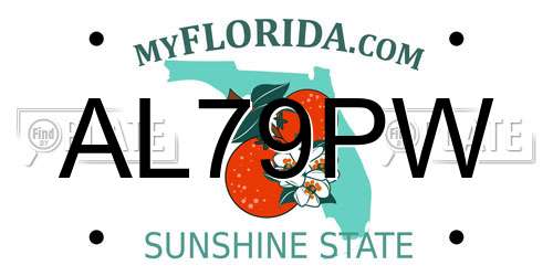 AL79PW Florida License Plate
