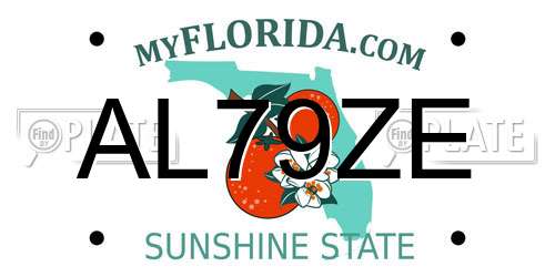 AL79ZE Florida License Plate