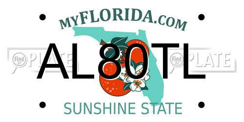 AL80TL Florida License Plate