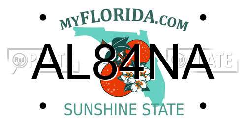 AL84NA Florida License Plate