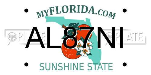 AL87NI Florida License Plate