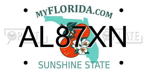 AL87XN Florida License Plate