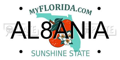 AL8ANIA Florida License Plate