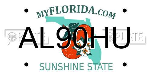 AL90HU Florida License Plate
