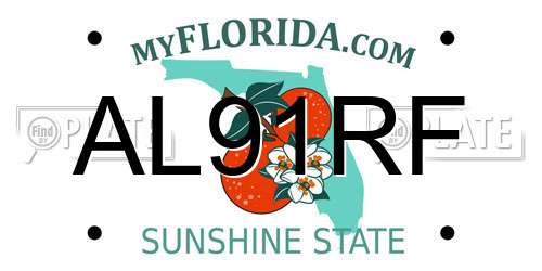 AL91RF Florida License Plate