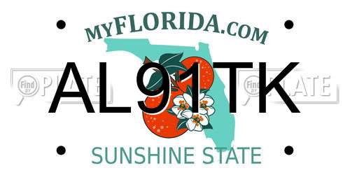 AL91TK Florida License Plate