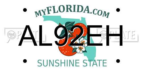 AL92EH Florida License Plate