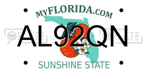 AL92QN Florida License Plate