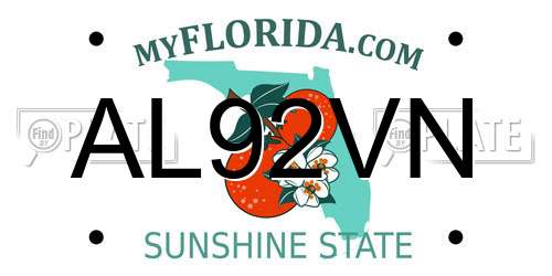 AL92VN Florida License Plate