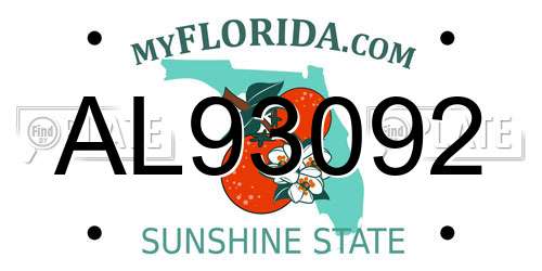 AL93092 Florida License Plate
