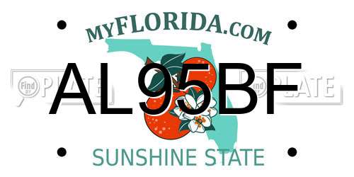 AL95BF Florida License Plate