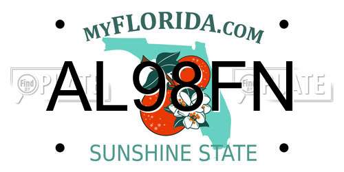 AL98FN Florida License Plate