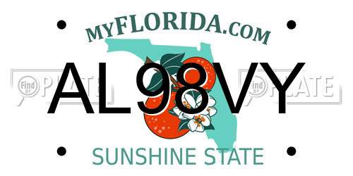 AL98VY Florida License Plate