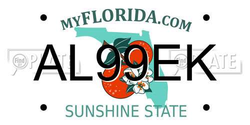 AL99EK Florida License Plate