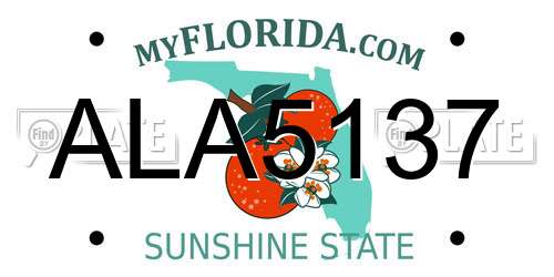 ALA5137 Florida License Plate