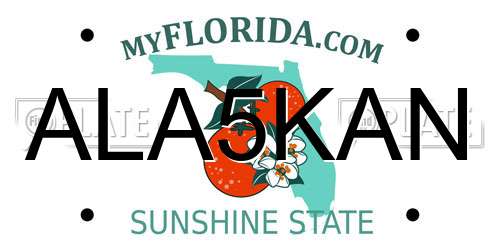 ALA5KAN Florida License Plate