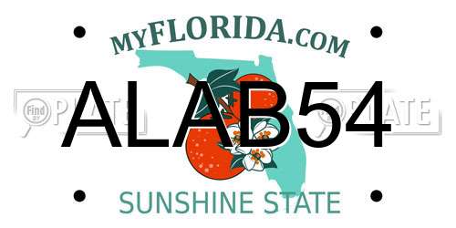 ALAB54 Florida License Plate