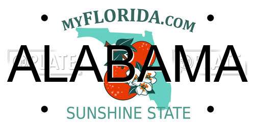 ALABAMA Florida License Plate