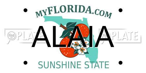 ALAIA Florida License Plate