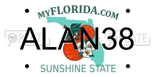 ALAN38 Florida License Plate