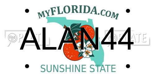 ALAN44 Florida License Plate
