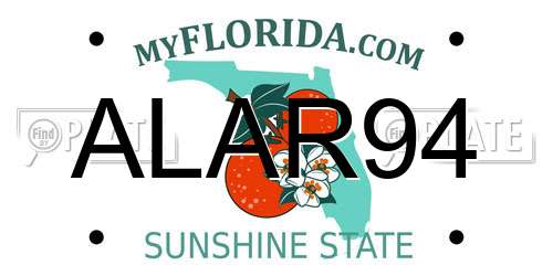 ALAR94 Florida License Plate