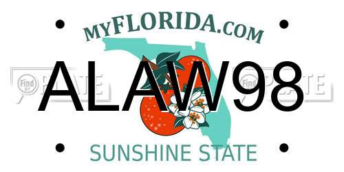 ALAW98 Florida License Plate