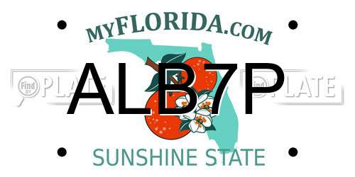 ALB7P Florida License Plate
